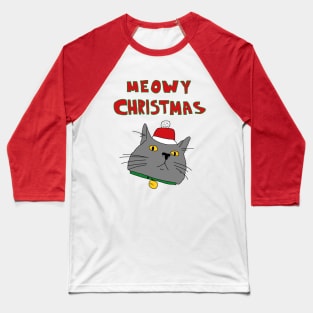 Meowy Christmas Baseball T-Shirt